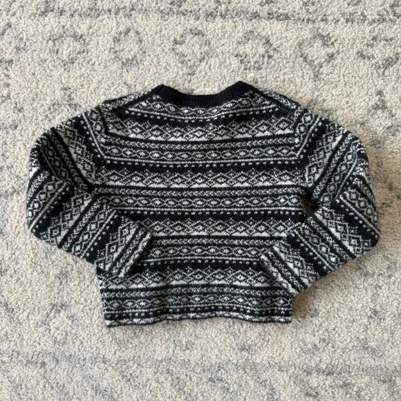CrewCuts Girls' Fair Isle cropped sweater in Supersoft yarn | size xxs 2-3 - Picture 7 of 8